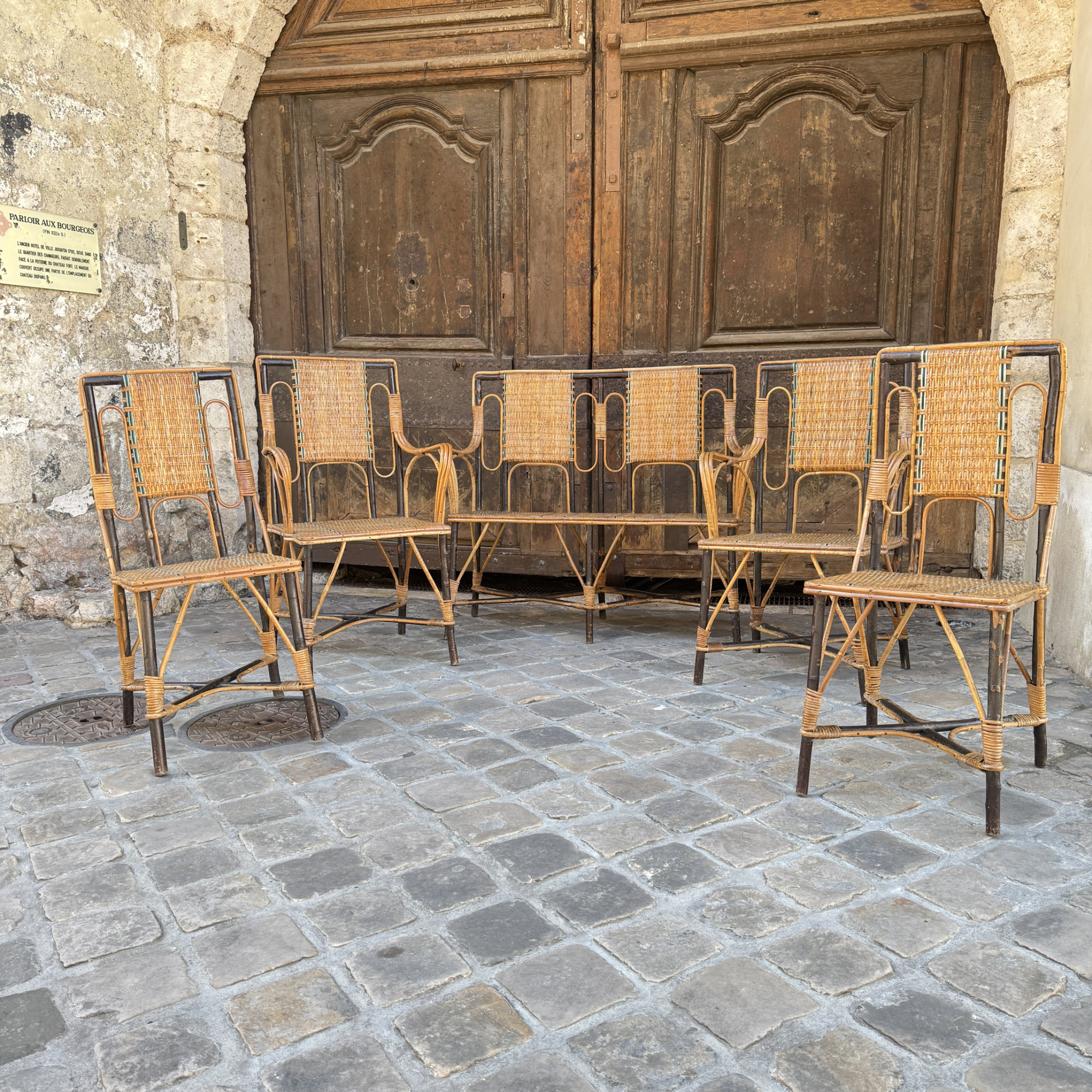 salon de jardin noisetier rotin